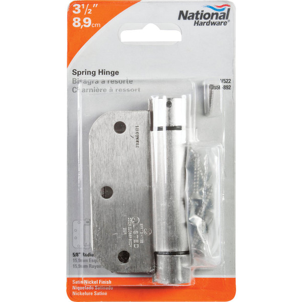 National Hardware 3-1-2 In. Satin Nickel 5-8 In. Radius Spring Door Hinge N350-892 201194