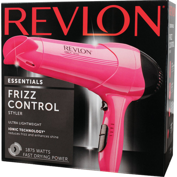 Revlon Frizz Control Styler 1875W Pink 3 Heat 3 Speed Hair Dryer