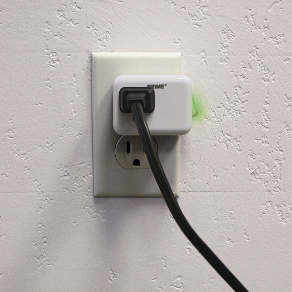 Prime Wire & Cable 1-Outlet White Plug-In Outlet with Switch PBES001-BB 501935