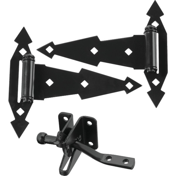 National Hardware Gate Hinge and Latch Hardware Kit, Black N243-899 National Hardware Gate Hinge and Latch Hardware Kit, Black N243-899