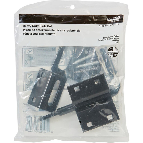National Hardware Black Slide Bolt Latch N100-056 201323
