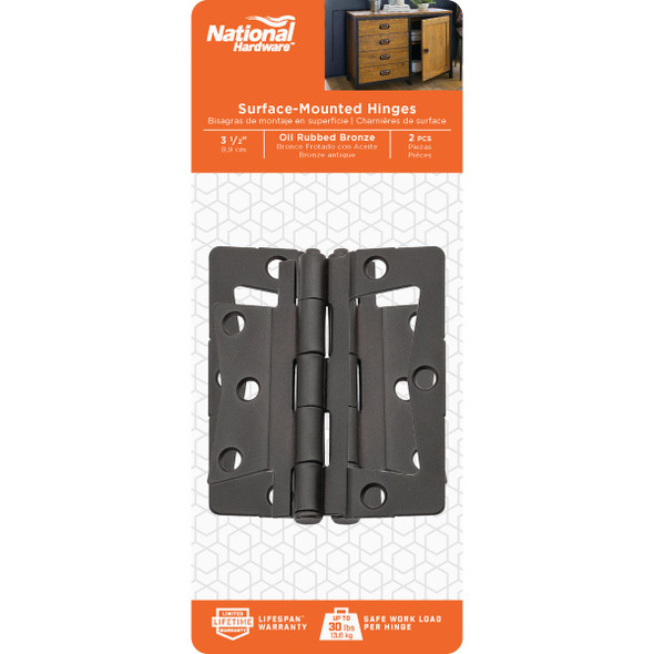 National Hardware 2ct 3.5" Orb Door Hinge N830-438 201066
