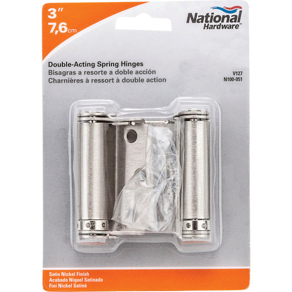 National Hardware 3 In. Satin Nickel Double-Acting Spring Door Hinge N100-051 201071
