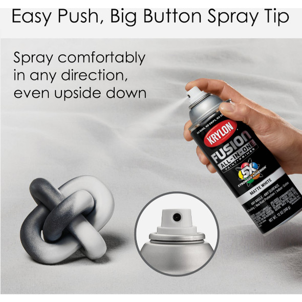 Krylon Fusion All-In-One Matte Spray Paint & Primer, White K02764007 772583
