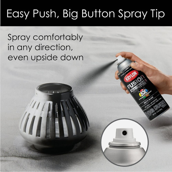 Krylon Fusion All-In-One Matte Spray Paint & Primer, Black K02754007 772581