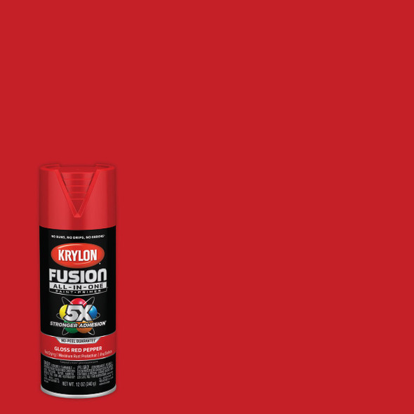 Krylon Fusion All-In-One Gloss Spray Paint & Primer, Red Pepper K02720007