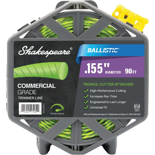 Shakespeare Ballistic Twist 0.155 In. x 90 Ft. Trimmer Line with Cutter 17469