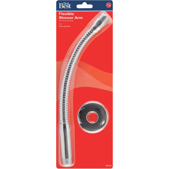 Do it Best 11-1-2 In. Chrome Flexible Shower Arm with Flange DIB780CP 406396