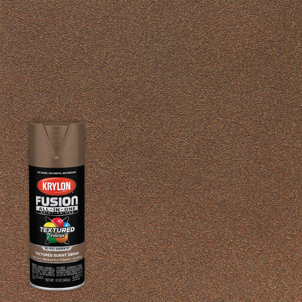 Krylon Fusion All-In-One Textured Spray Paint & Primer, Burnt Sienna K02777007