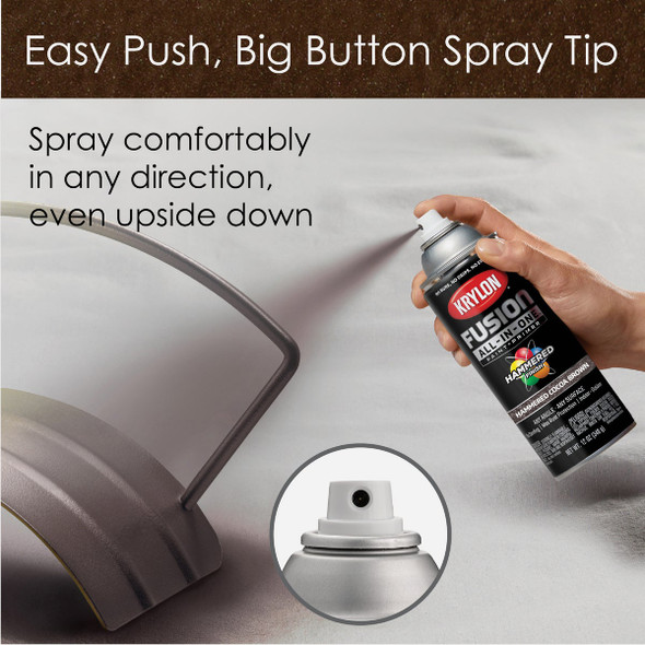 Krylon Fusion All-In-One Hammered Spray Paint & Primer, Cocoa Brown K02785007 772675