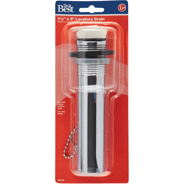 Do it Best 1-1-4 In. x 5 In. Chrome-Plated Brass C.O. Plug Bathroom Sink Drain DIB820-75 430122