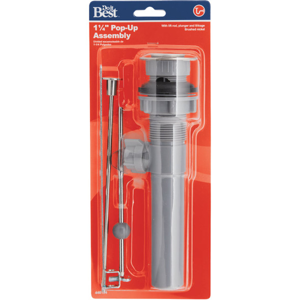 Do it Best 1-1/4 In. Brushed Nickel Pop-Up Assembly