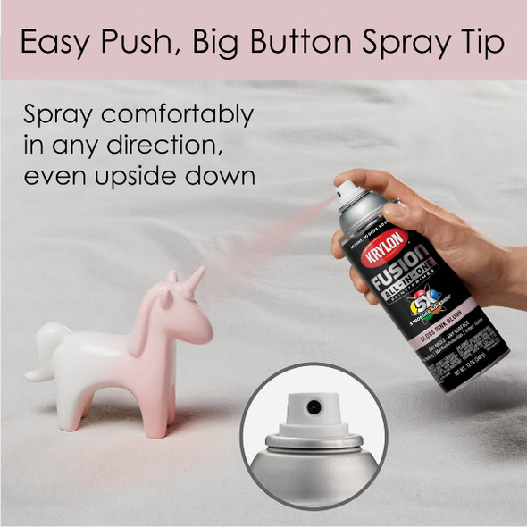 Krylon Fusion All-In-One Gloss Spray Paint & Primer, Pink Blush K02717007 772562