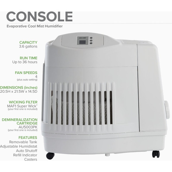 AirCare 3.6 Gal. Capacity 3600 Sq. Ft. Console Evaporative Humidifier MA1201 502826