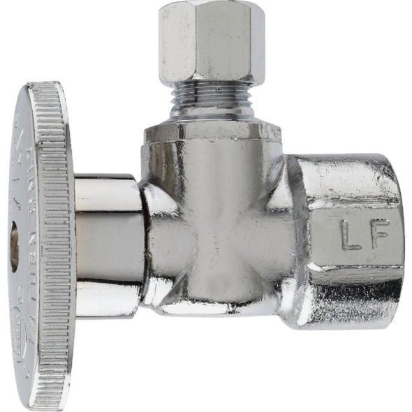Do it Best 1/2 In. FIP x 1/4 In. OD Chrome-Plated Brass Quarter Turn Angle Valve