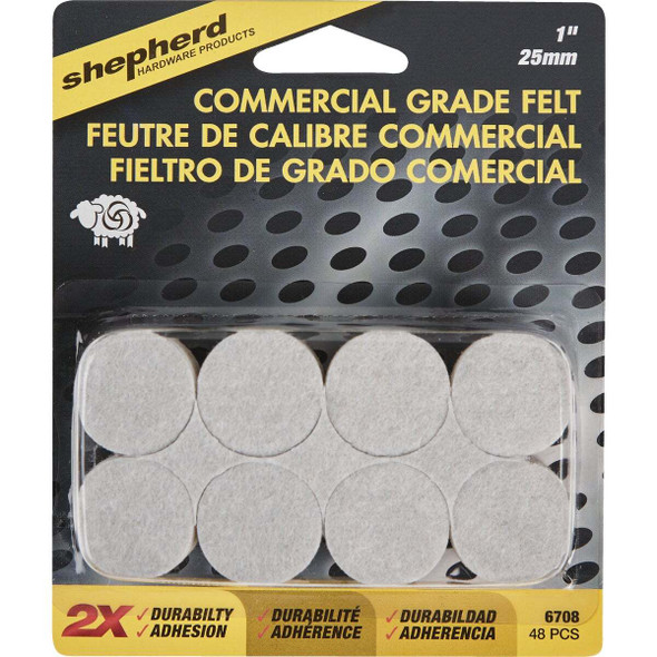 Shepherd Hardware 48pc 1" Com Hd Felt Pad 6708