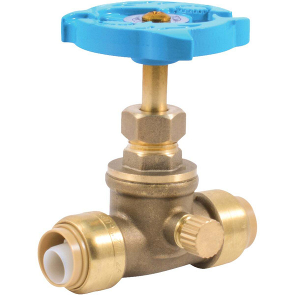 Sharkbite 1/2 In. x 1/2 In. Brass Push-to-Connect Gate Valve 24634LF