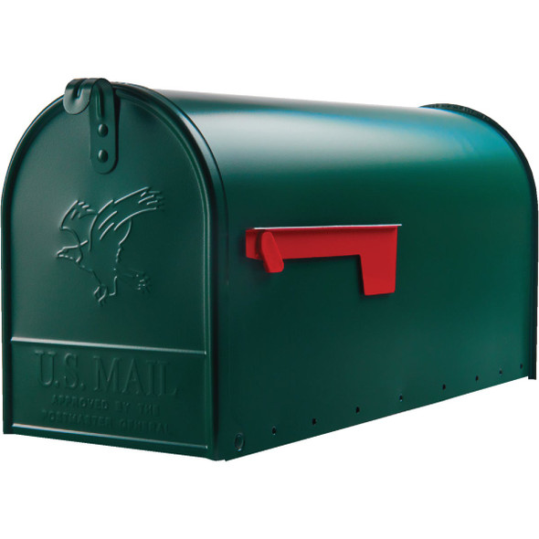 Gibraltar Elite T2 Large Green Steel Rural Post Mount Mailbox E1600GAM 200473