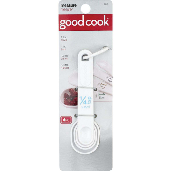 Goodcook White Plastic Measuring Spoon (4-Piece) 19865