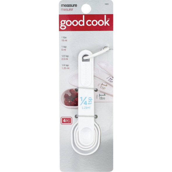Goodcook White Plastic Measuring Spoon (4-Piece) 19865