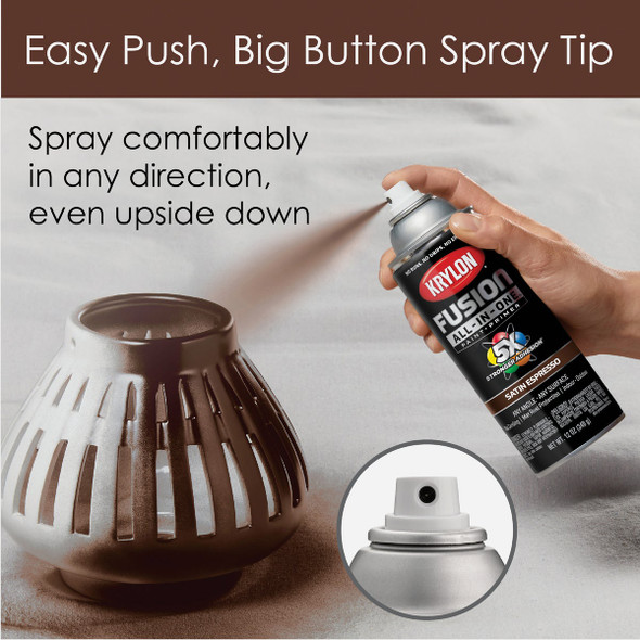 Krylon Fusion All-In-One Satin Spray Paint & Primer, Espresso K02738007 772646