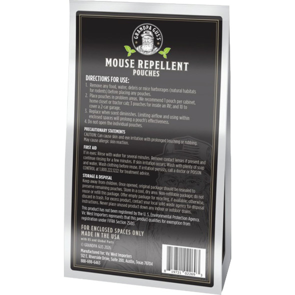 Grandpa Gus's Granular All Natural Mouse Repellent Pouch (4-Pack) GPR-4-15 705724