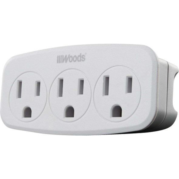 Woods White 15A 3-Outlet Tap 41013