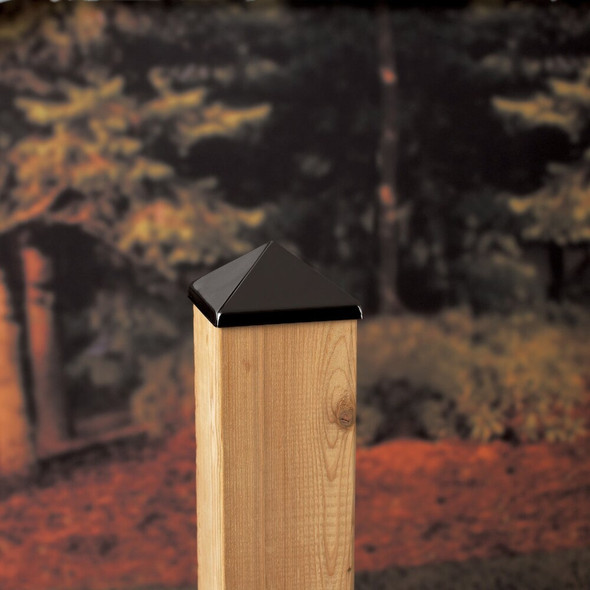 Deckorators 4 In. x 4 In. Metal Black Post Cap 158499 160204