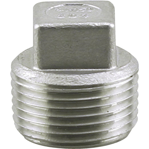 PLUMB-EEZE 1/2 In. MIP Square Head Stainless Steel Plug U2-SSP-05