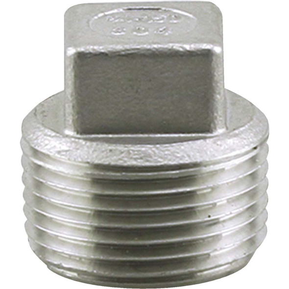 PLUMB-EEZE 1 In. MIP Square Head Stainless Steel Plug U2-SSP-10