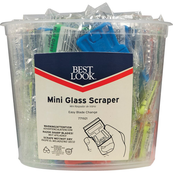 Best Look Mini Glass Razor Scraper GSM100-DIB Pack of 100 771921