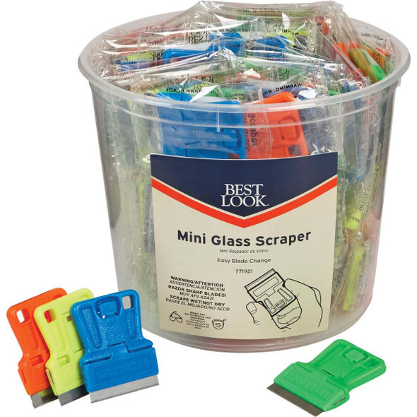 Best Look Mini Glass Razor Scraper GSM100-DIB Pack of 100