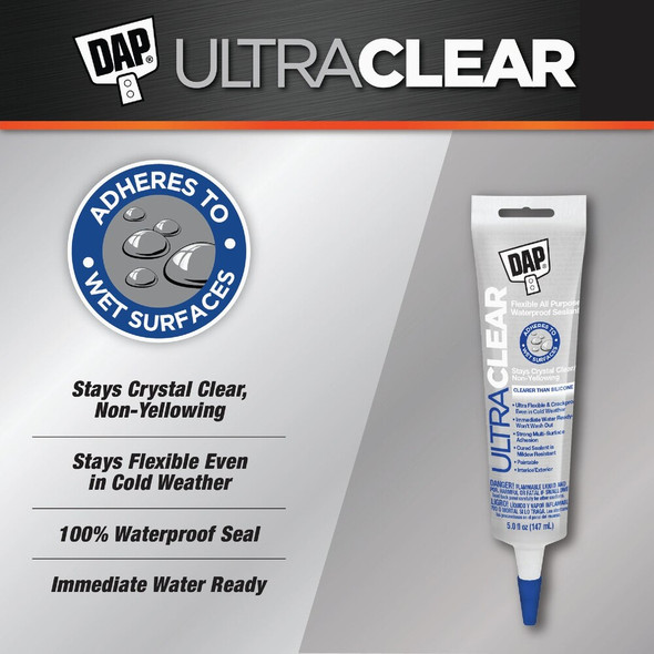DAP Ultra 5 Oz. Flexible Elastomeric Sealant, Clear 7079818387 772493