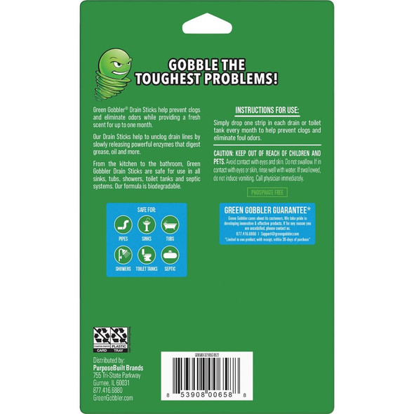 Green Gobbler Bio-Flow 1.47 Oz. Drain Cleaner Strips (12-Pack) G0658D 405313