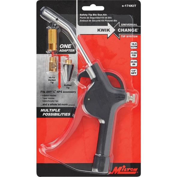 Milton Kwik Change 1-4 In. NPT Blow Gun Kit S-174KIT 570626