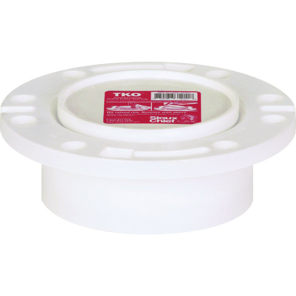 Sioux Chief 3 In. Hub-Inside 4 In. Schedule 40 DWV PVC Closet Flange 883-PTPK 405902