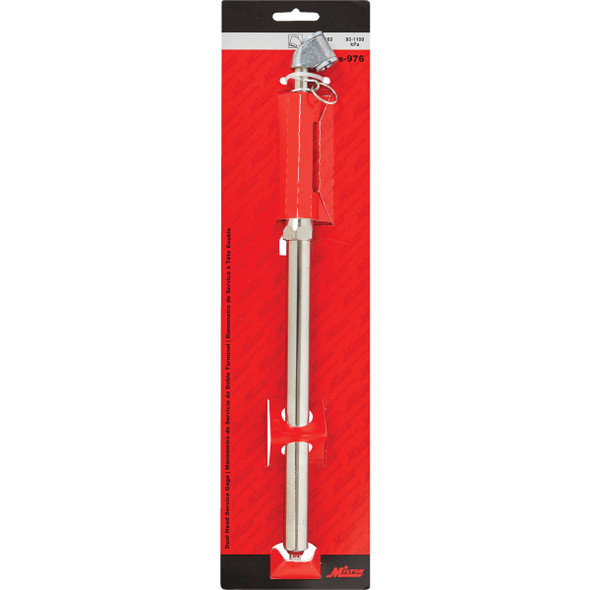 Milton 160 psi Nickel-Plated Dual Head Chuck Service Tire Gauge S-976 570611