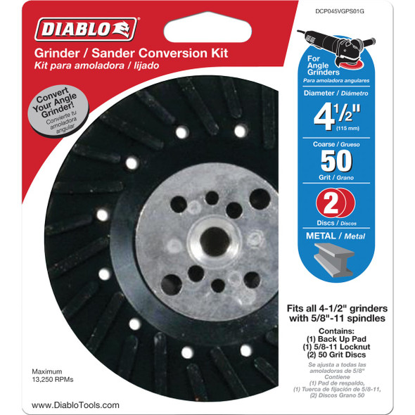 Diablo 4-1/2 In. Metal Grinder/Sander Conversion Kit