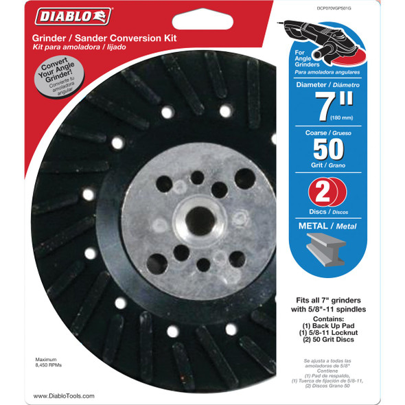 Diablo 7 In. Metal Grinder-Sander Conversion Kit (2-Pack) DCP070VGPS01G 302667
