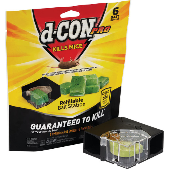 D-Con Refillable Corner Fit Mouse Bait Station (6-Refill) 1920098665 705310