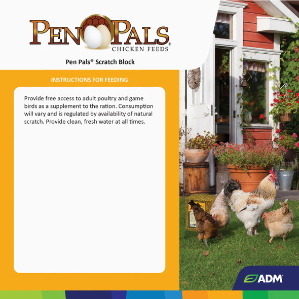 ADM Pen Pals 25 Lb. Poultry Scratch Block Chicken Feed ADM Pen Pals 25 Lb. Poultry Scratch Block Chicken Feed