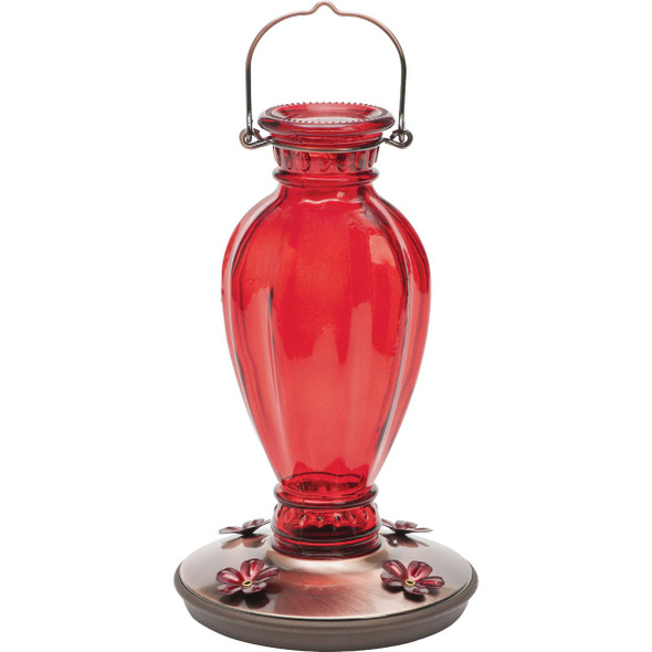 Perky-Pet 18 Oz. Daisy Vase Vintage Glass Hummingbird Feeder 8133-2 Pack of 2