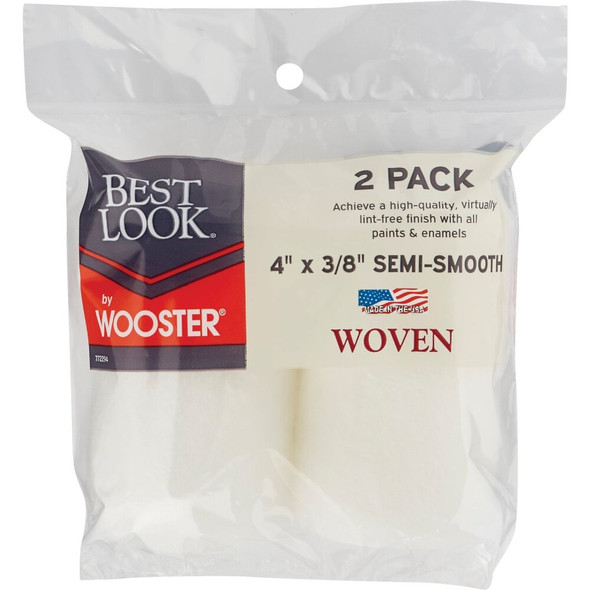 Best Look By Wooster 4 In. x 3-8 In. Woven Fabric Roller Cover (2-Pack) DR434-4 772294