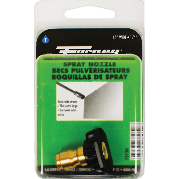 Forney Quick Connect 4mm 65 Deg. Black Pressure Washer Spray Tip Forney Quick Connect 4mm 65 Deg. Black Pressure Washer Spray Tip