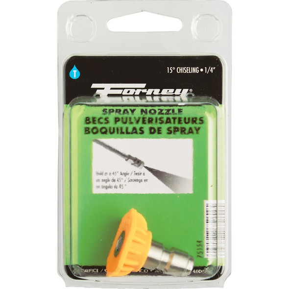 Forney Quick Connect 5.5mm 15 Deg. Yellow Pressure Washer Spray Tip 75154 705644