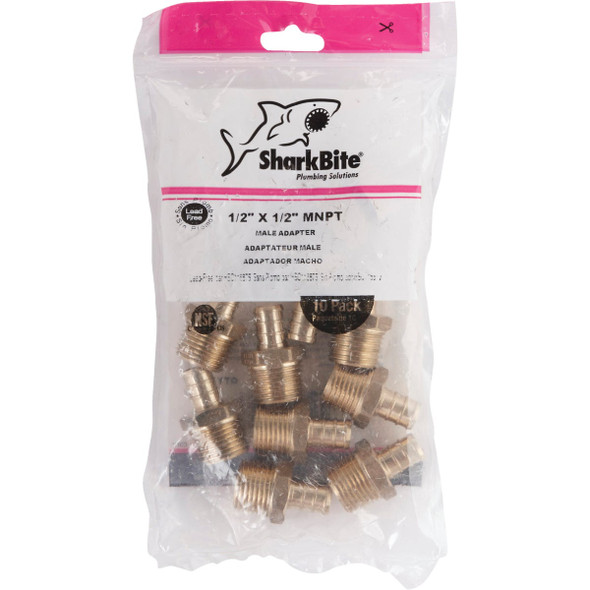 SharkBite 1-2 In. CF x 1-2 In. MPT Brass PEX Adapter UC120LFA10 461510