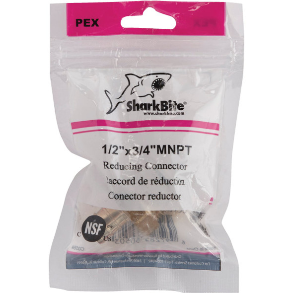 SharkBite 1/2 In. CF x 3/4 In. MPT Brass PEX Adapter