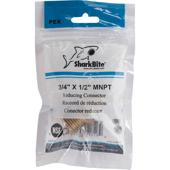 SharkBite 3-4 In. CF x 1-2 In. MPT Brass PEX Adapter UC138LFA 461520