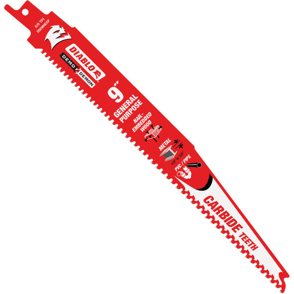 Diablo Demo Demon 9 In. 6/9 TPI Carbide Reciprocating Saw Blade DS0909CGP