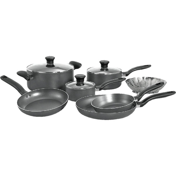 Initiatives Non-Stick Black Cookware Set (10 Piece) B208SA64 Initiatives Non-Stick Black Cookware Set (10 Piece) B208SA64
